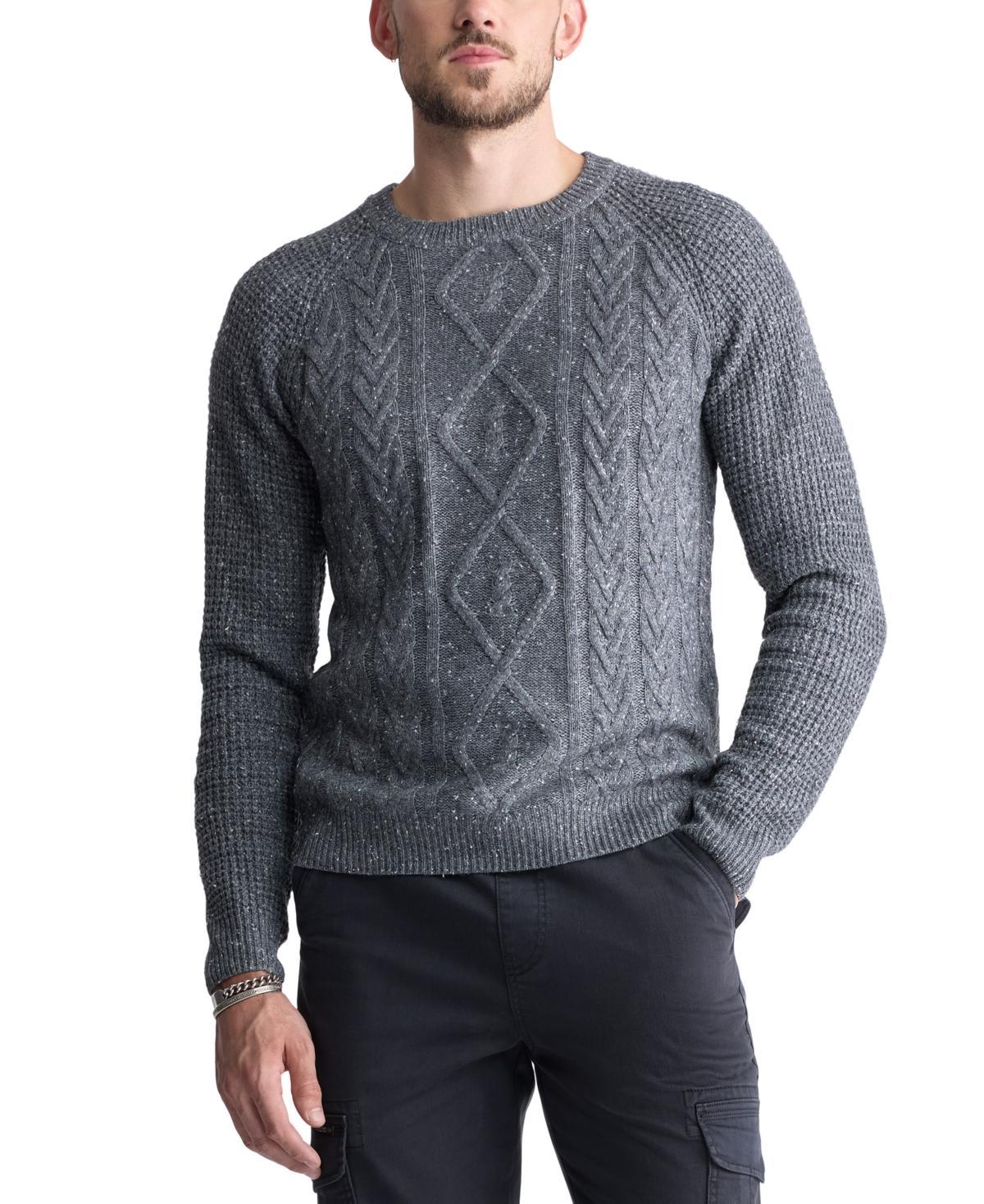 Buffalo David Bitton Mens Wallaby Nep Yarn Cable Knit Crewneck Sweater Product Image