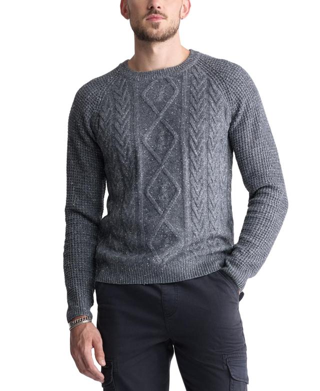 Buffalo David Bitton Mens Wallaby Nep Yarn Cable Knit Crewneck Sweater Product Image