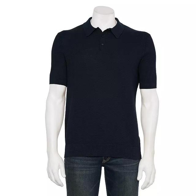 Mens Sonoma Goods For Life Stoodleigh Slub Polo Blue Product Image