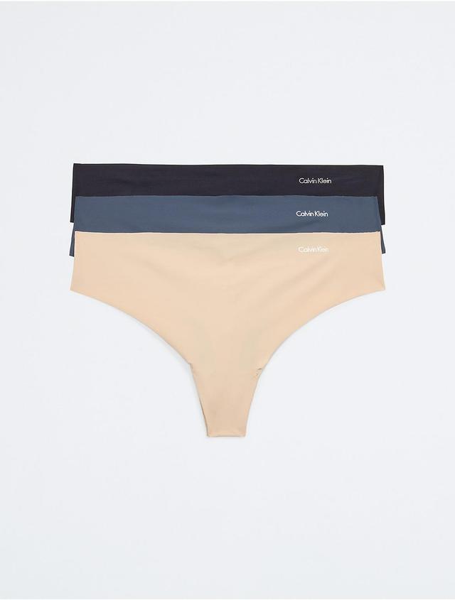 Calvin Klein Womens Invisibles 3-Pack Thong Underwear QD3558 Product Image