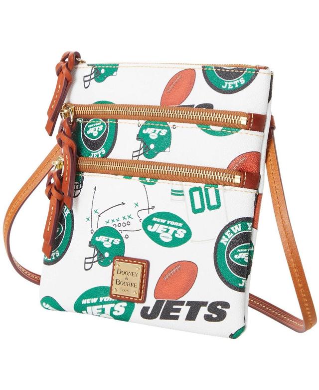 Dooney & Bourke Womens New York Jets Triple-Zip Crossbody Bag Product Image