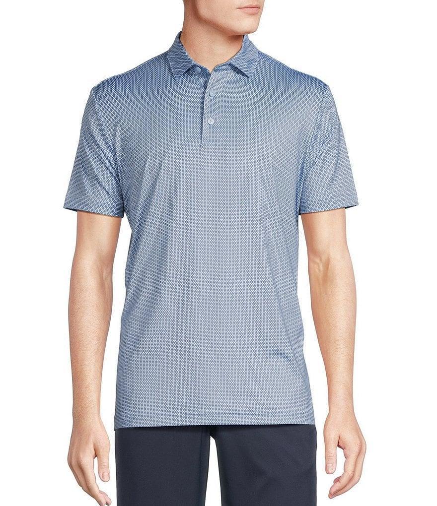 Cremieux Blue Label Performance Stretch Geometric Print Short Sleeve Polo Shirt Product Image