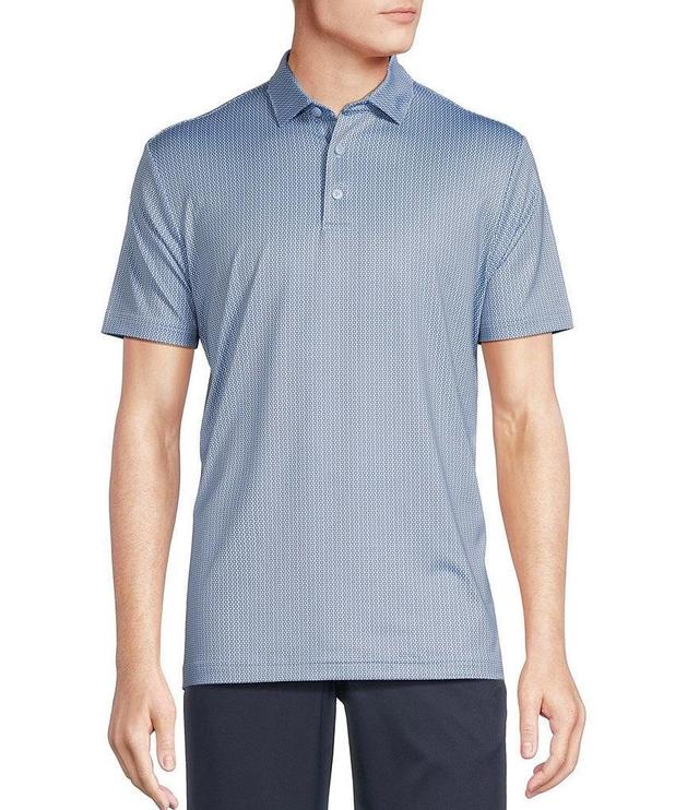 Cremieux Blue Label Performance Stretch Geometric Print Short Sleeve Polo Shirt Product Image