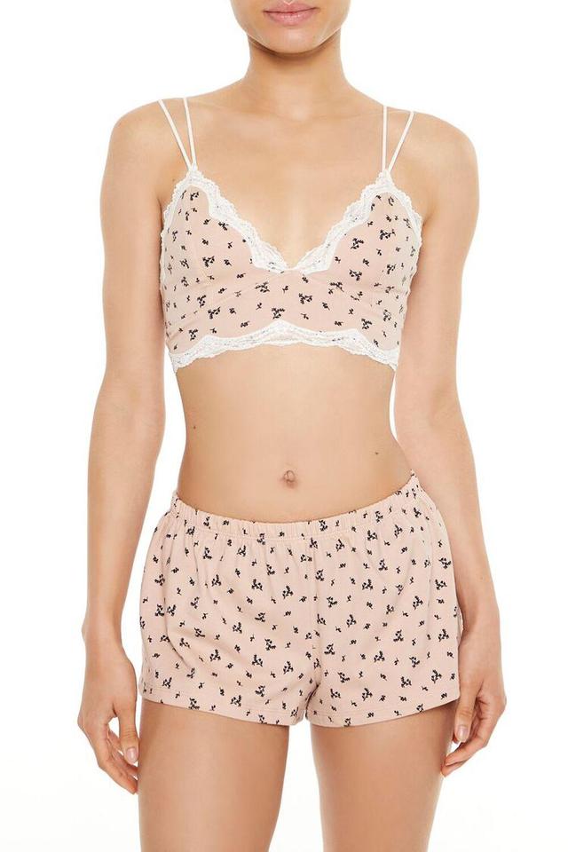 Floral Print Lace-Trim Bralette | Forever 21 Product Image