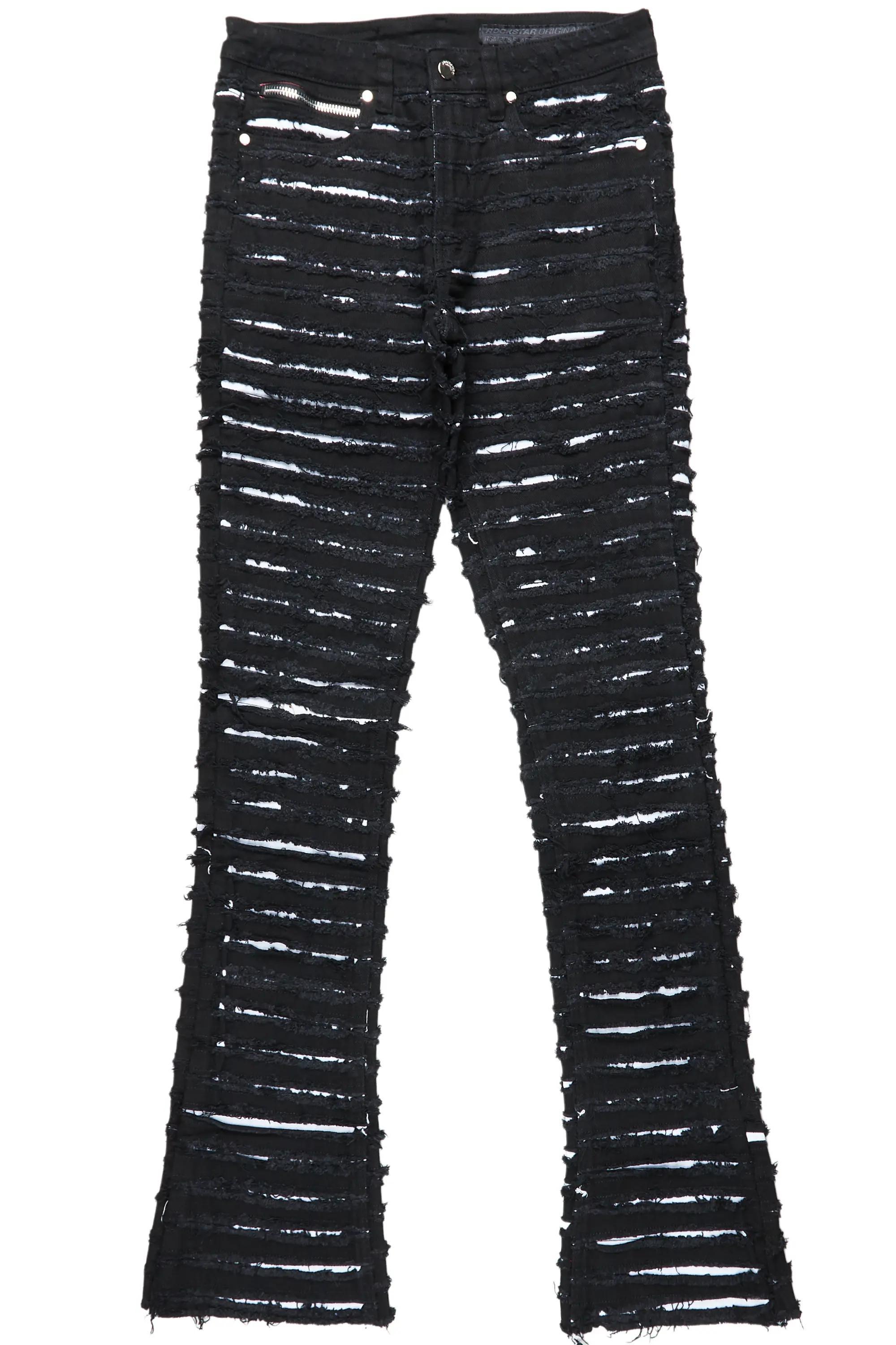 Korren White/Black Stacked Flare Jean Male Product Image