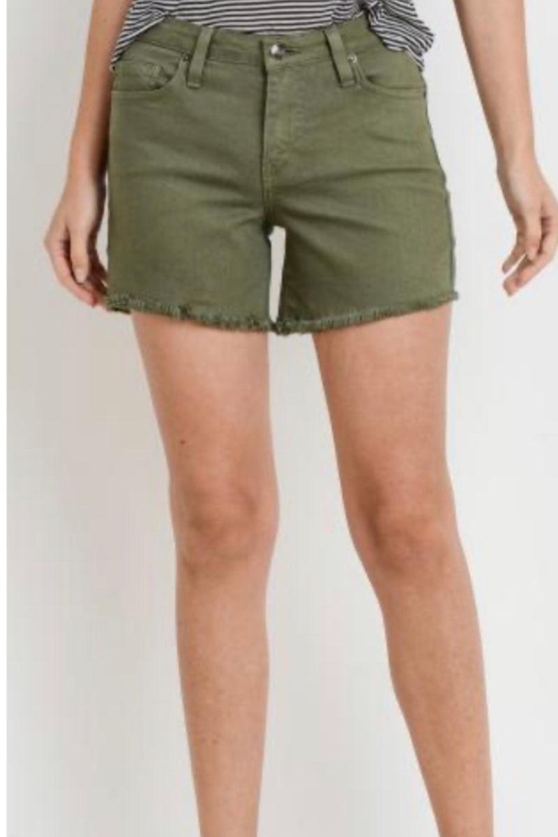 Basic Denim Shorts with Unfinished Hem product image