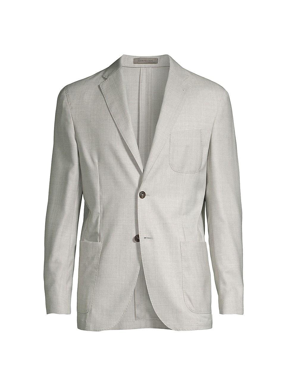 Mens Wool-Blend Notch-Lapel Blazer Product Image