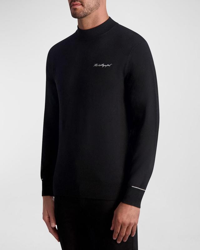 Mens Embroidered Wool-Blend Sweater Product Image