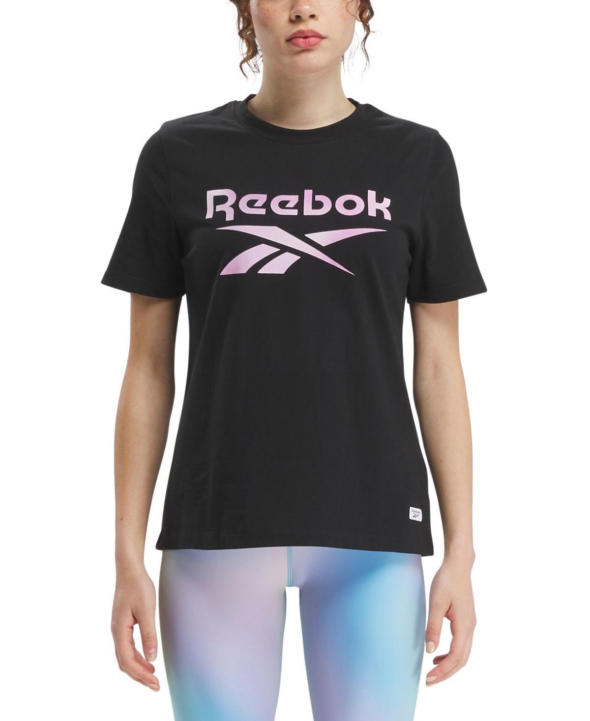 Reebok Womens Cotton Gradient Graphic Logo T-Shirt Product Image