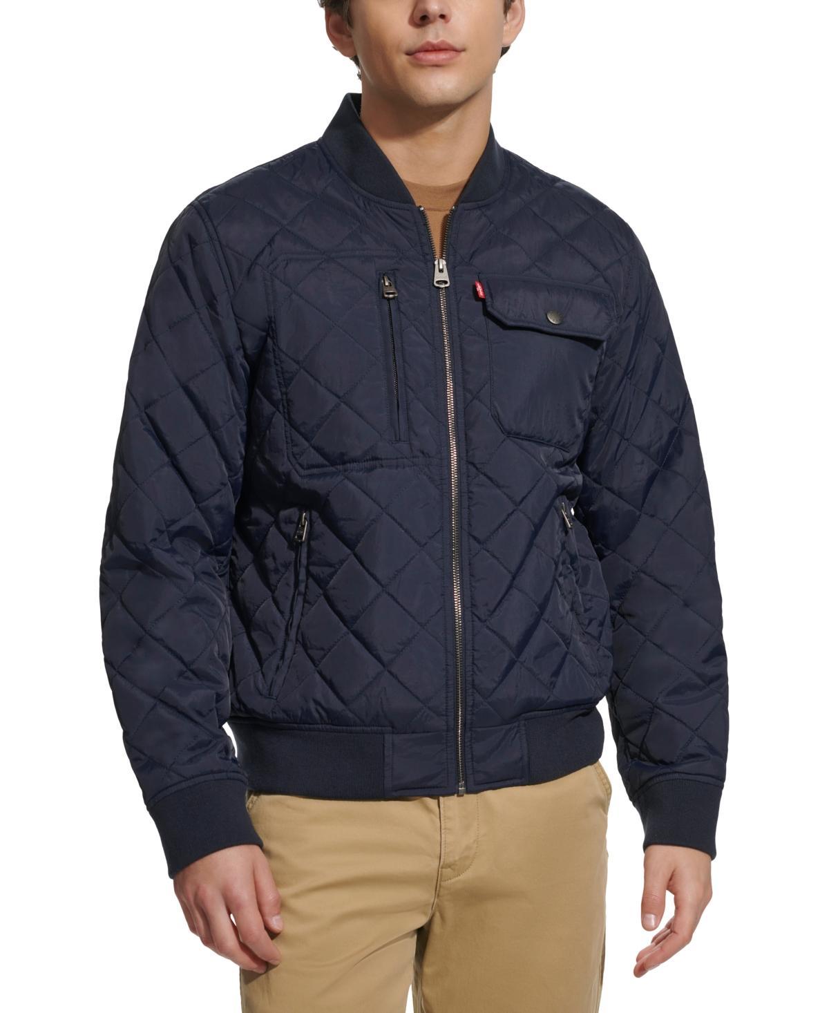 Levis Mens Regular-Fit Diamond-Quilted Bomber Jacket Product Image