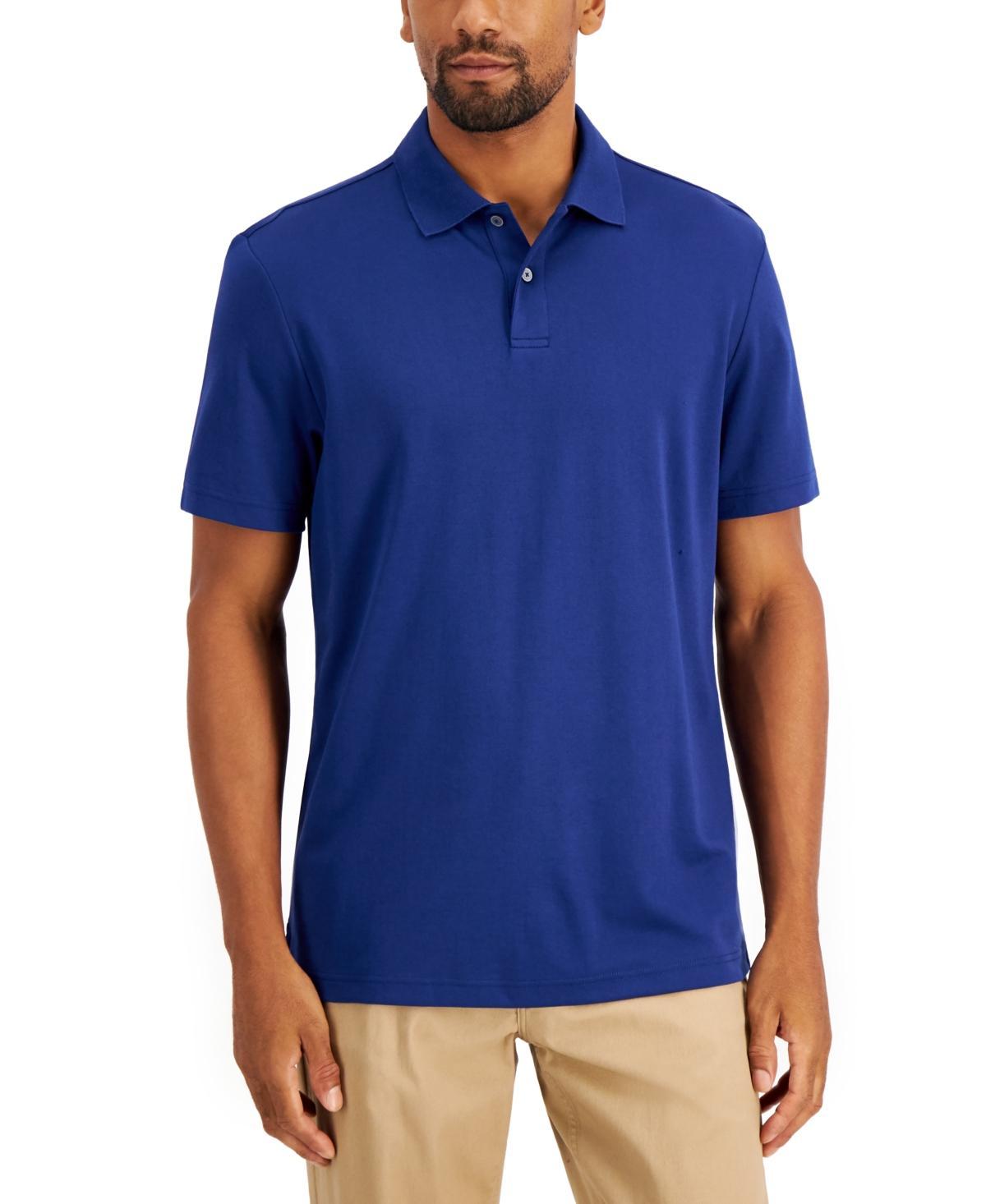 Alfani Mens Regular-Fit Solid Supima Blend Cotton Polo Shirt, Created for Macys Product Image