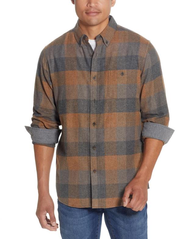 Weatherproof Vintage Mens Regular-Fit Plaid Button-Down Flannel Shirt Product Image