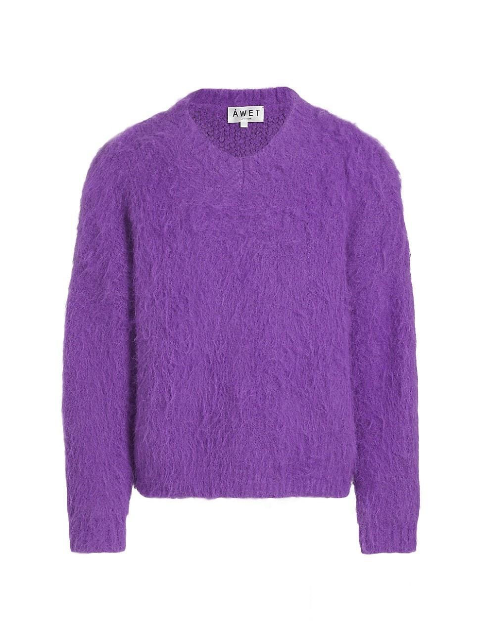 Mens Aster Fluffy Wool V-Neck Sweater Product Image