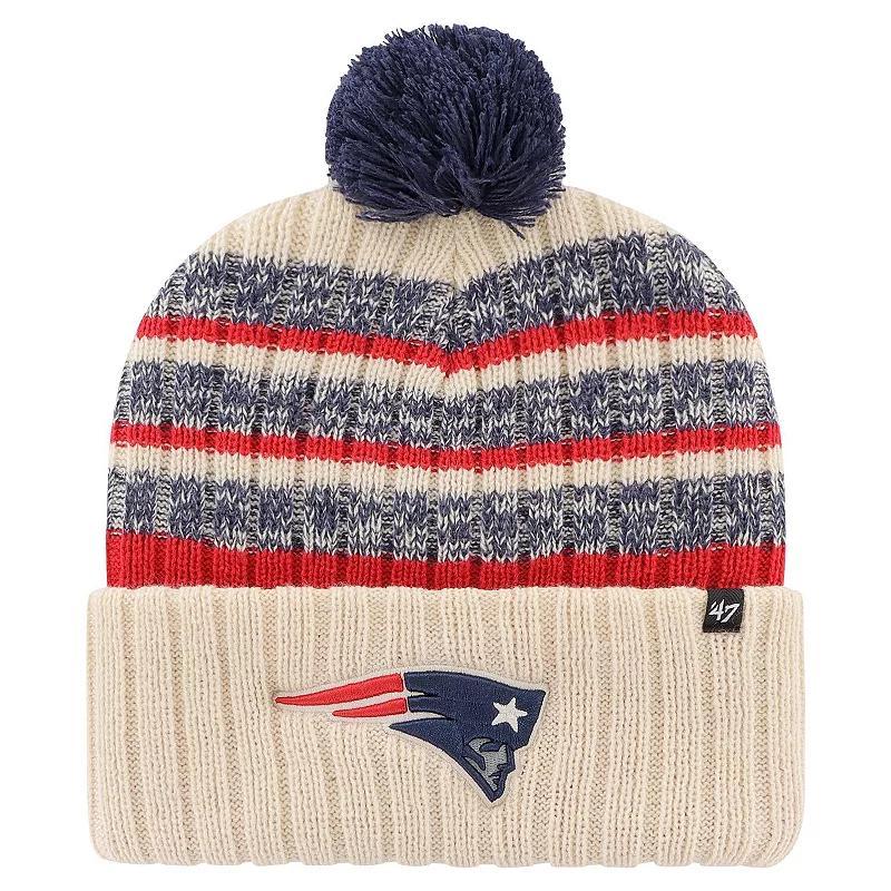 Mens 47 Natural New England Patriots Tavern Cuffed Knit Hat with Pom Product Image