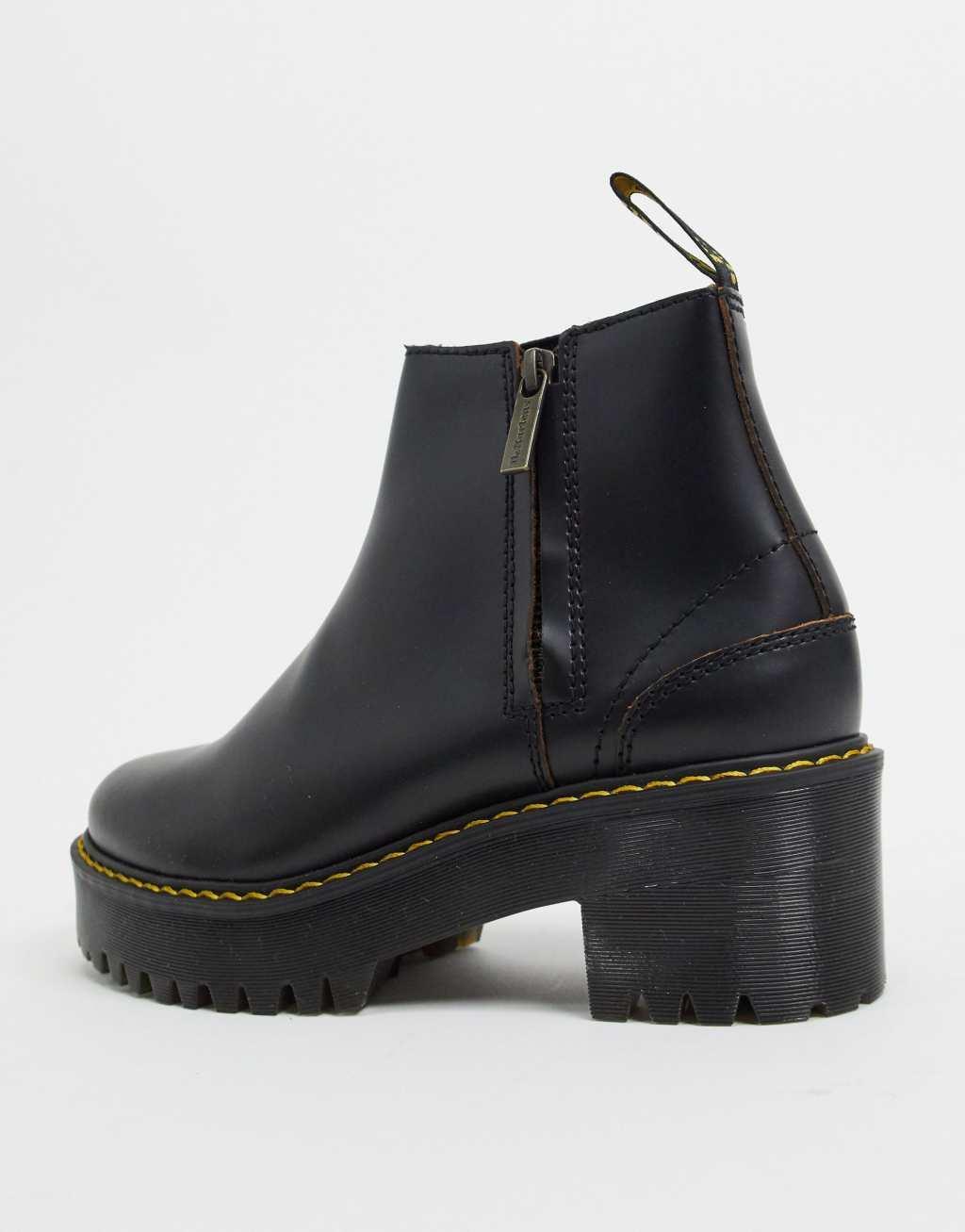 Dr Martens Rometty II zip heeled chelsea boots in black Product Image