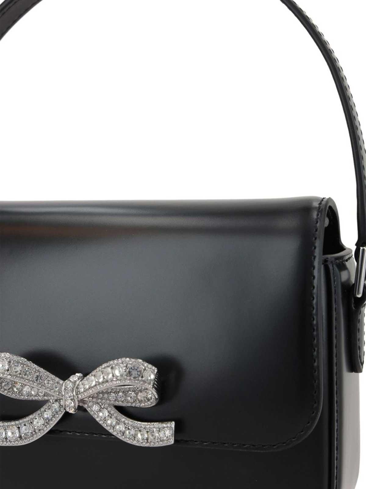 Self Portrait Baguette Leather Shoulder Bag In Black Product Image