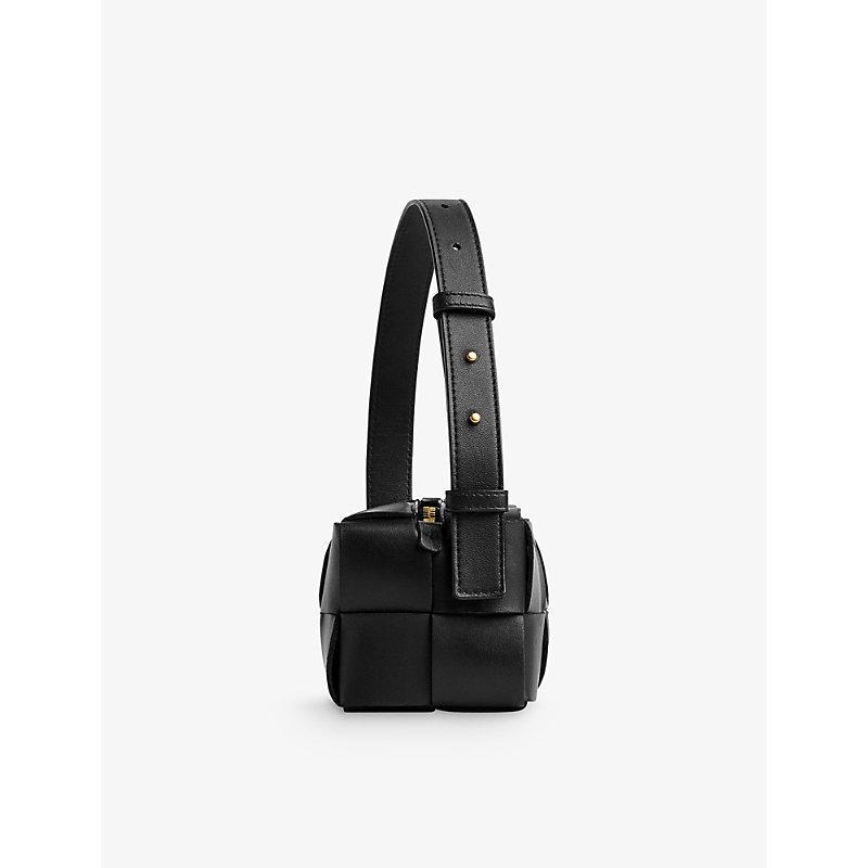 Cassette Intrecciato Leather Shoulder Bag In Black Product Image