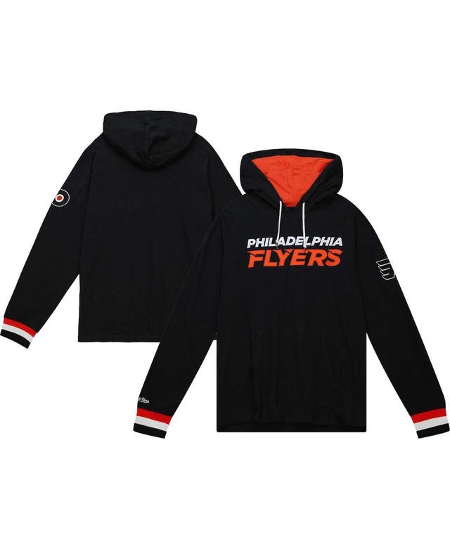 Mens Mitchell & Ness Black Philadelphia Flyers Legendary Slub Hoodie Long Sleeve T-Shirt Product Image