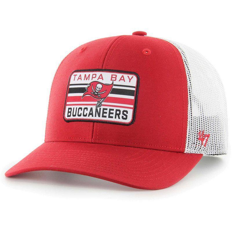 Mens 47 Red/White Tampa Bay Buccaneers Drifter Adjustable Trucker Hat Product Image