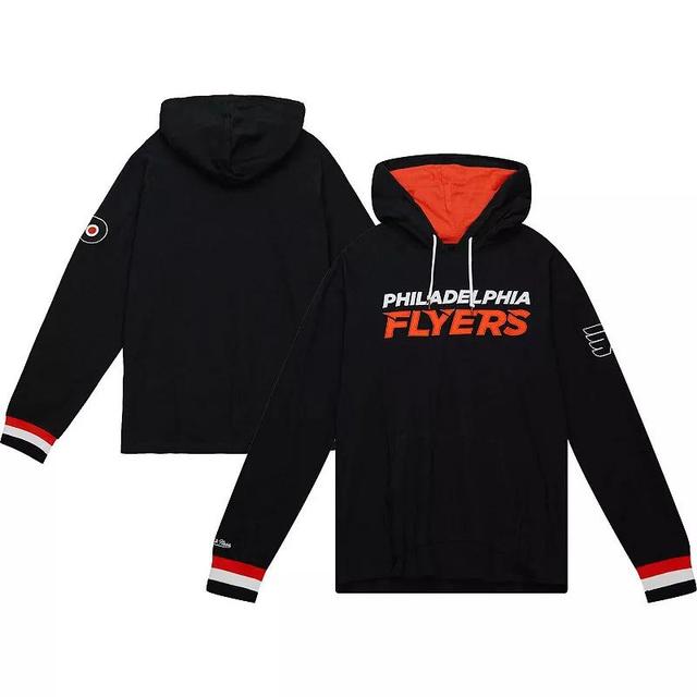 Mens Mitchell & Ness Black Philadelphia Flyers Legendary Slub Hoodie Long Sleeve T-shirt Product Image