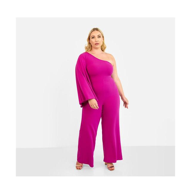 Rebdolls Womens Opal Extreme Single Sleeve Wide Leg Jumpsuit Product Image