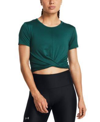 Under Armour Womens Motion Crossover-Hem Cropped Top - Hydro Teal / Product Image