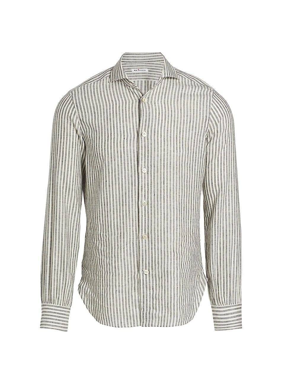 Mens Striped Linen-Blend Shirt Product Image