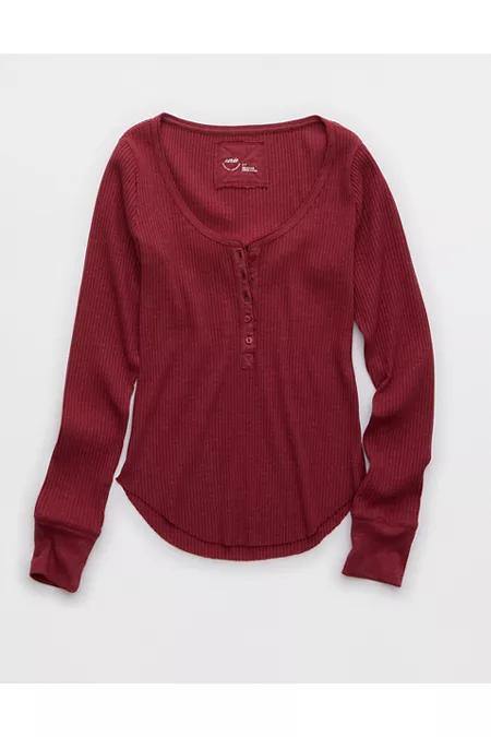 Aerie Essential Henley Layering T-Shirt Women's Product Image