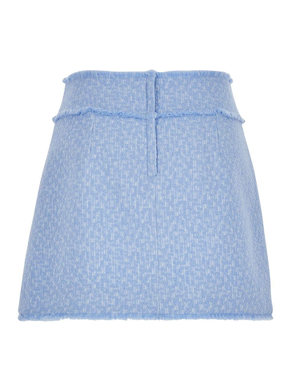 DOLCE & GABBANA Tweed A Line Skirt In Blue Product Image