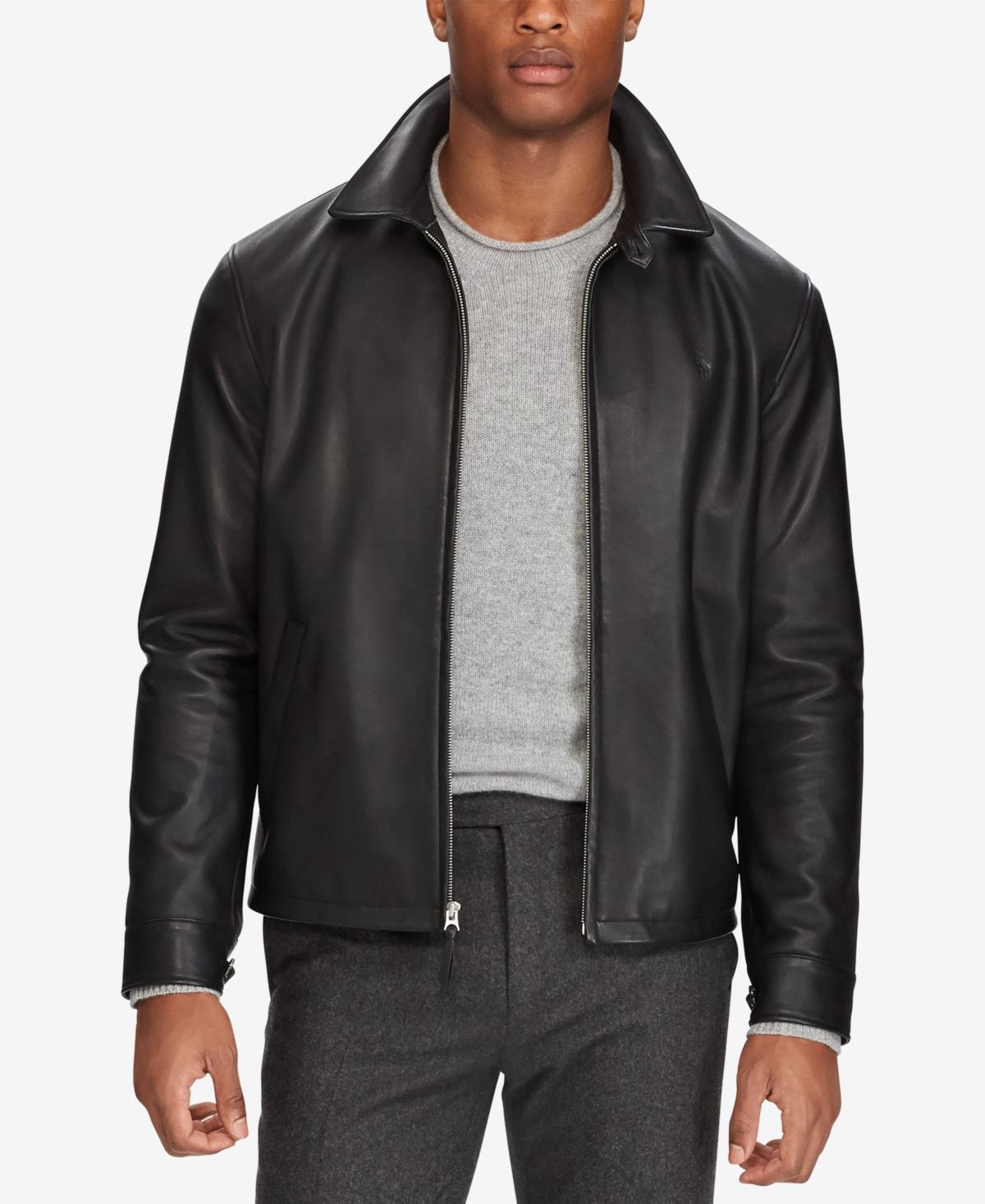 Polo Ralph Lauren Maxwell Lambskin Leather Zip Jacket Product Image