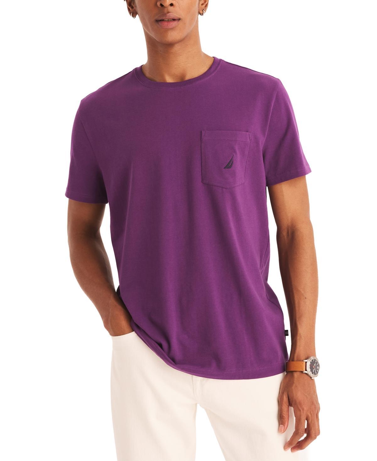 Nautica Mens Classic-Fit Solid Crew Neck Pocket T-Shirt Product Image