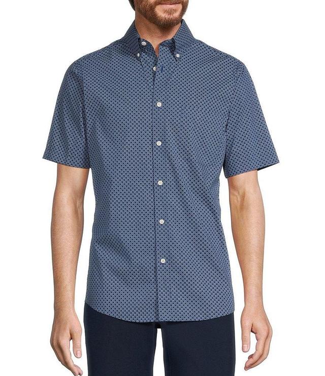 Gold Label Roundtree & Yorke Slim Fit Non-Iron Short Sleeve Geometric Miniature Life Saver Print Sport Shirt Product Image