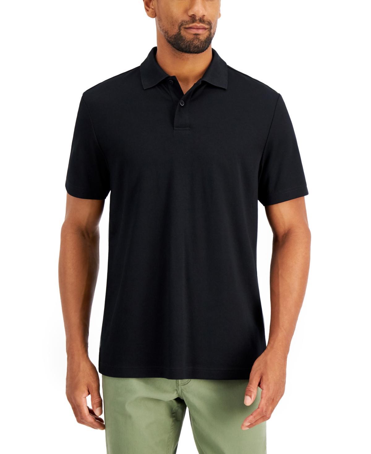 Alfani Mens Regular-Fit Solid Supima Blend Cotton Polo Shirt, Created for Macys Product Image