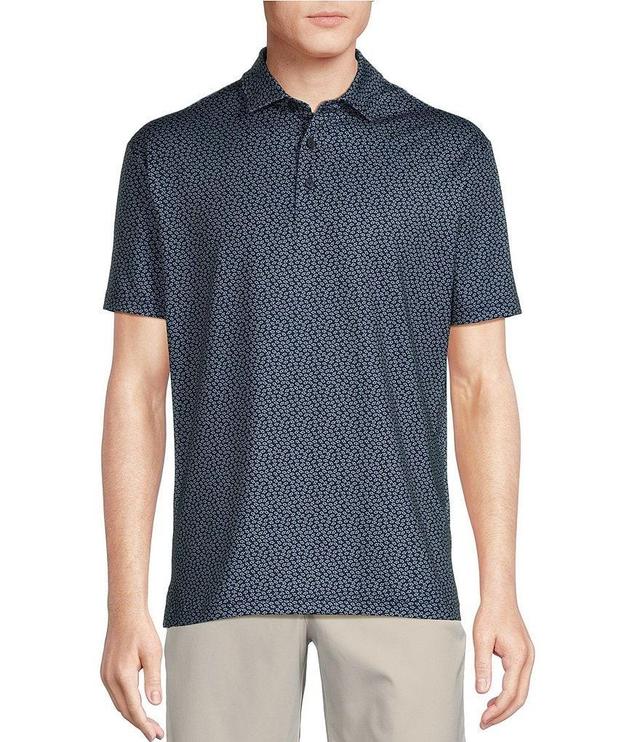 Cremieux Blue Label Performance Stretch Tiny Fish Print Short Sleeve Polo Shirt Product Image