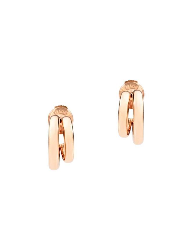 Womens Iconica 18K Rose Gold Double-Hoop Earrings Product Image