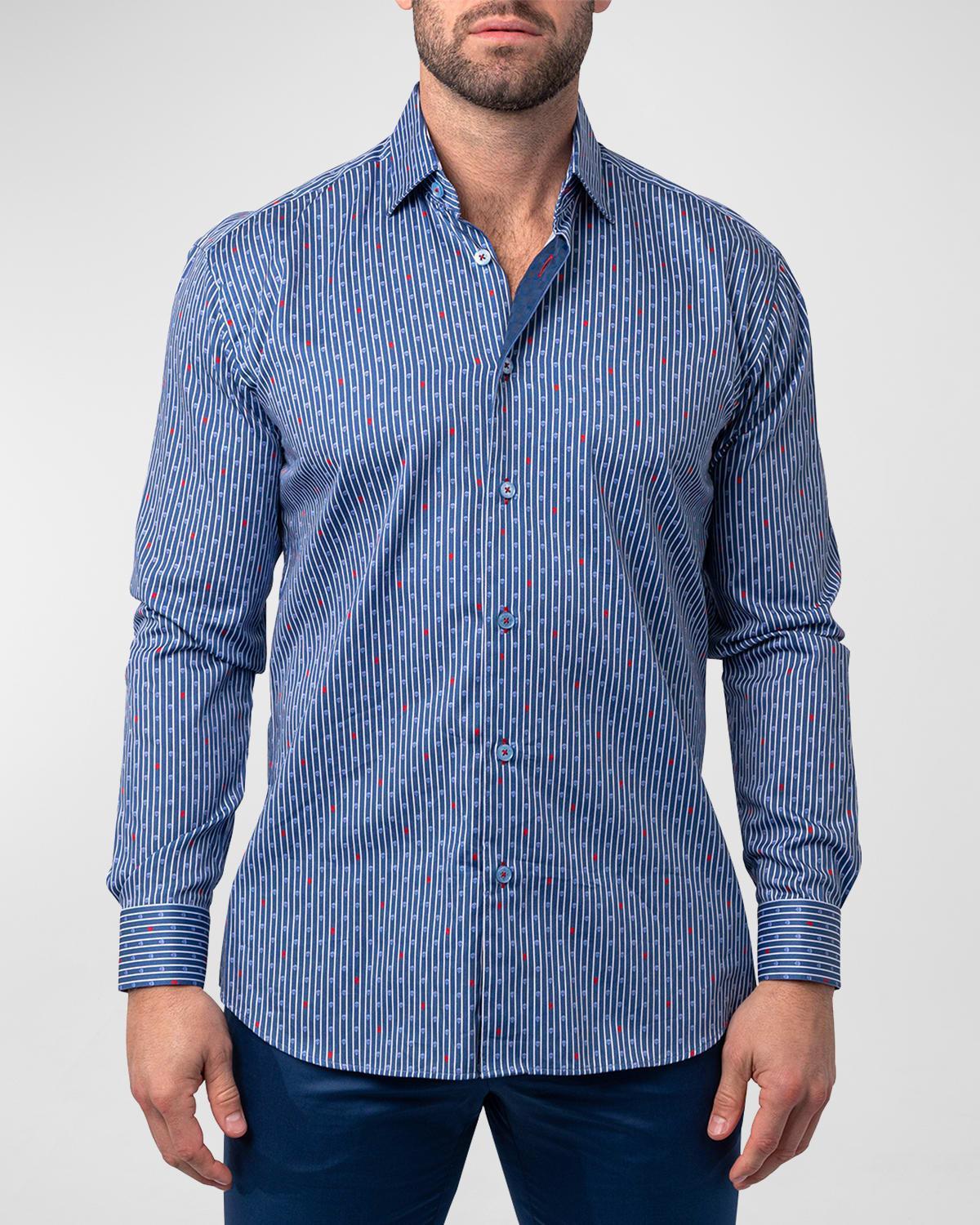 Mens Fibonacci Floating Skull Sport Shirt Product Image