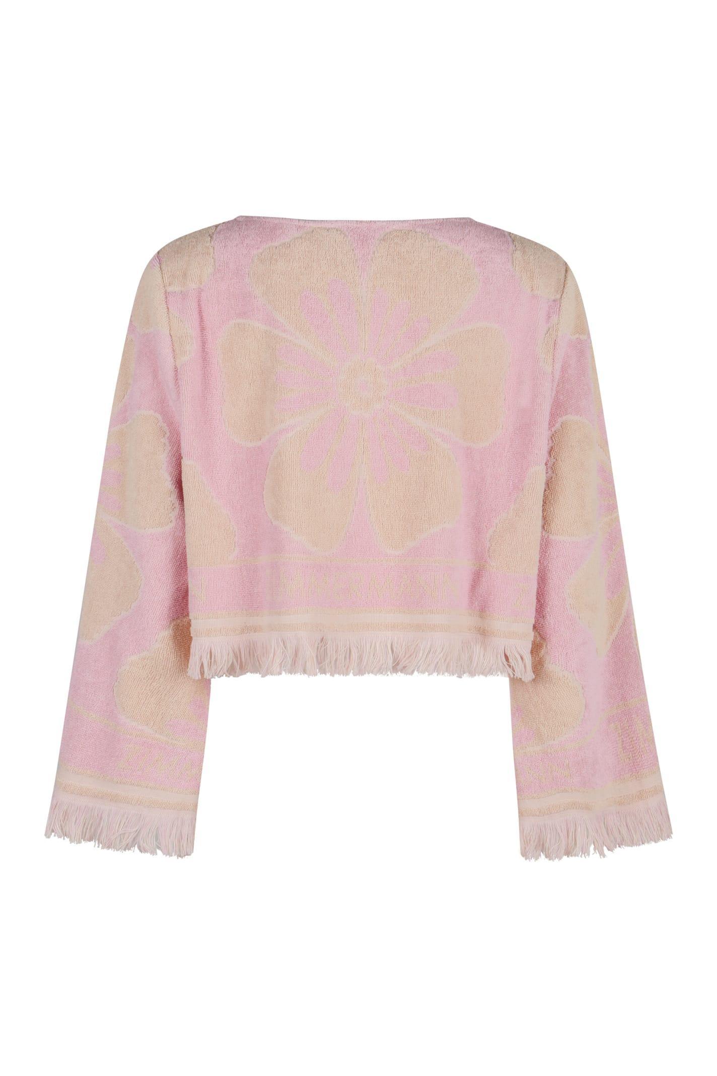 Pop Long Sleeve Crop Top In Pink Product Image