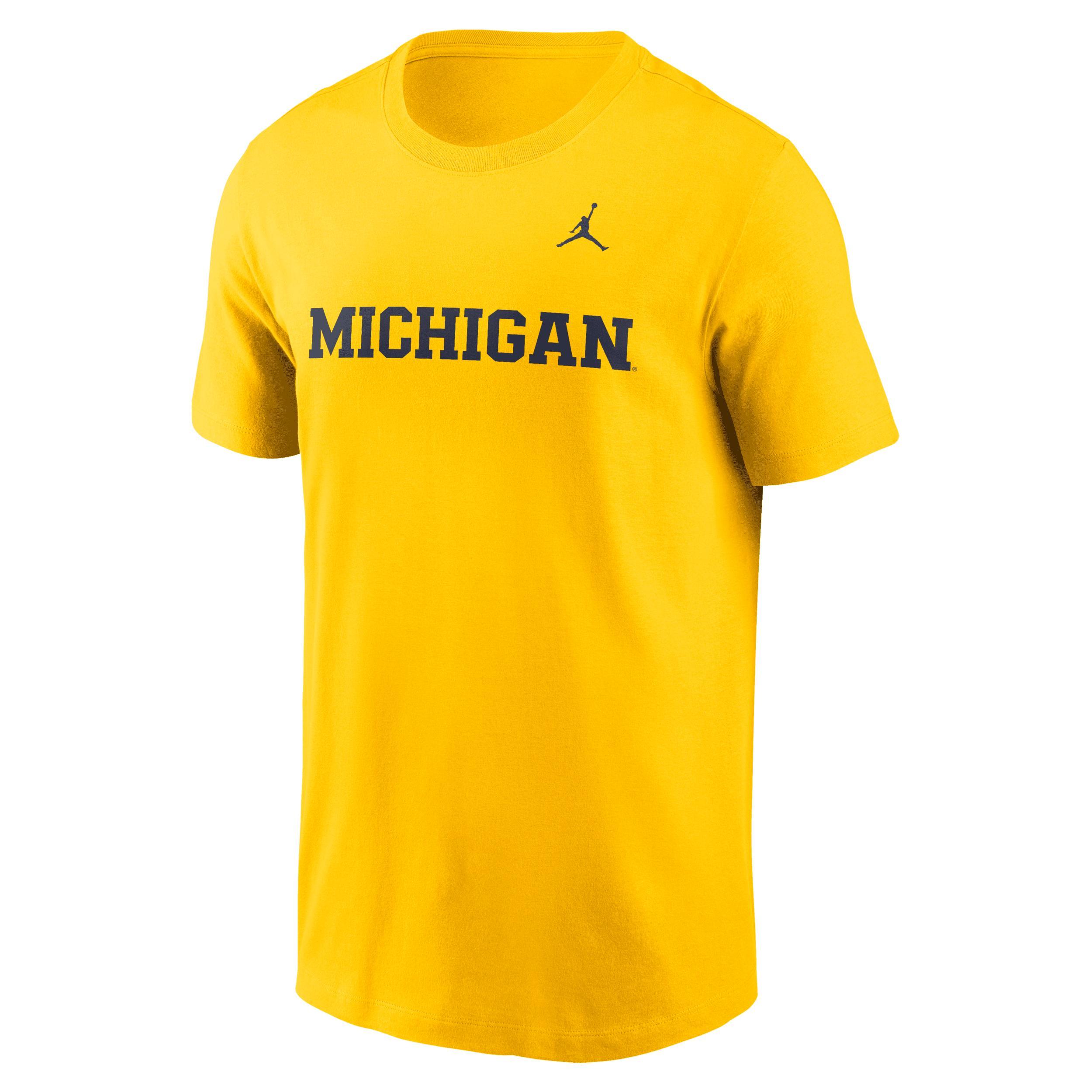 Men's Michigan Wolverines Primetime Wordmark Jordan College T-Shirt Product Image