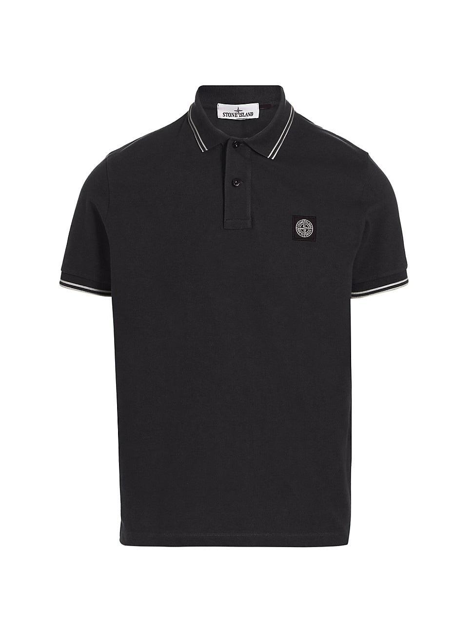 Mens Cotton-Blend Patch Polo Shirt Product Image