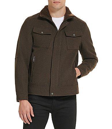 Kenneth Cole New York Wool Blend Long Sleeve Coat Product Image