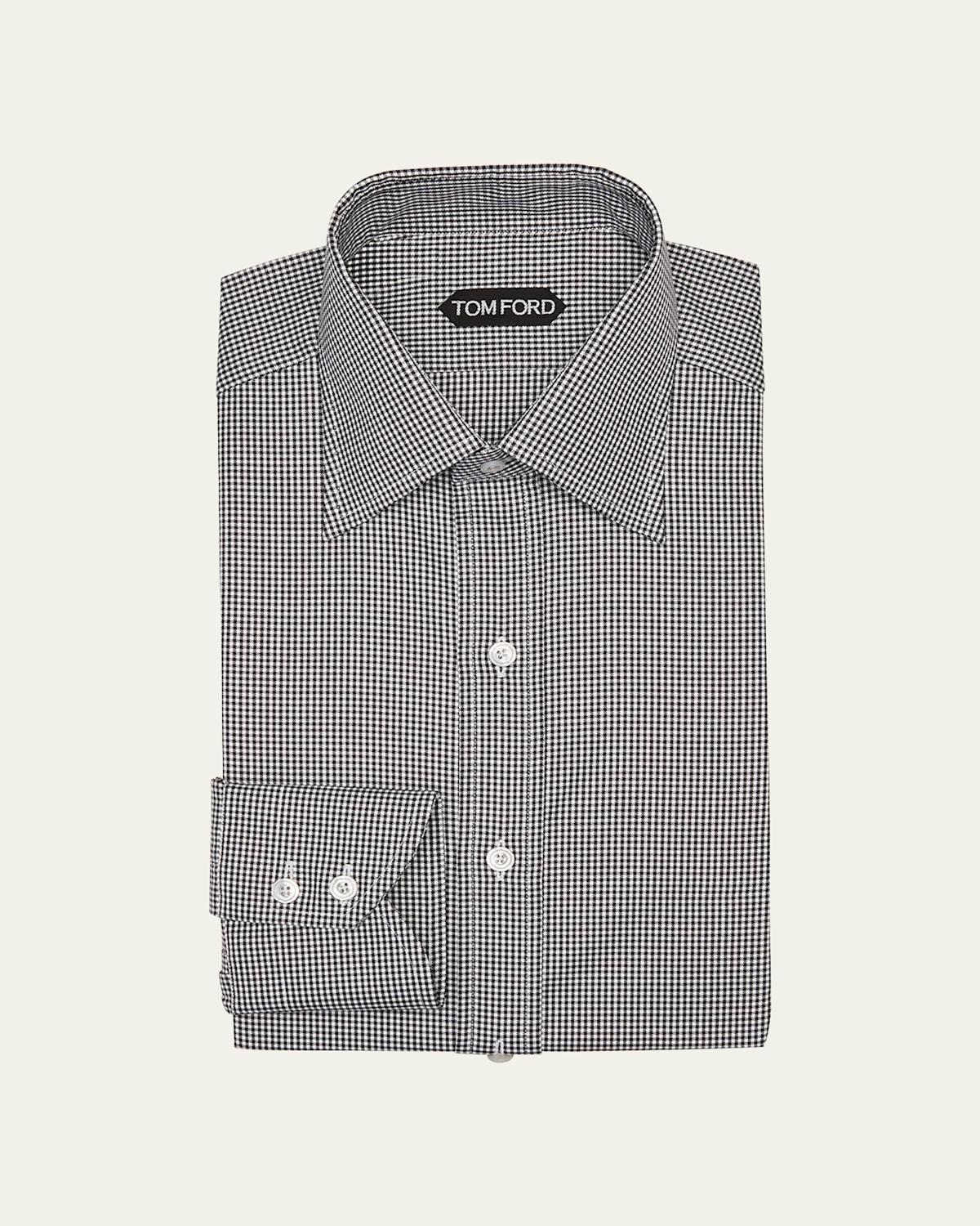 Mens Slim Fit Check Dress Shirt Product Image