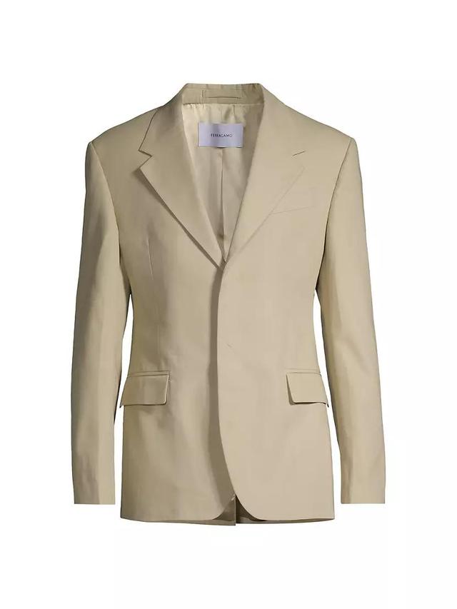 Cotton Two-Button Suit Jacket Product Image