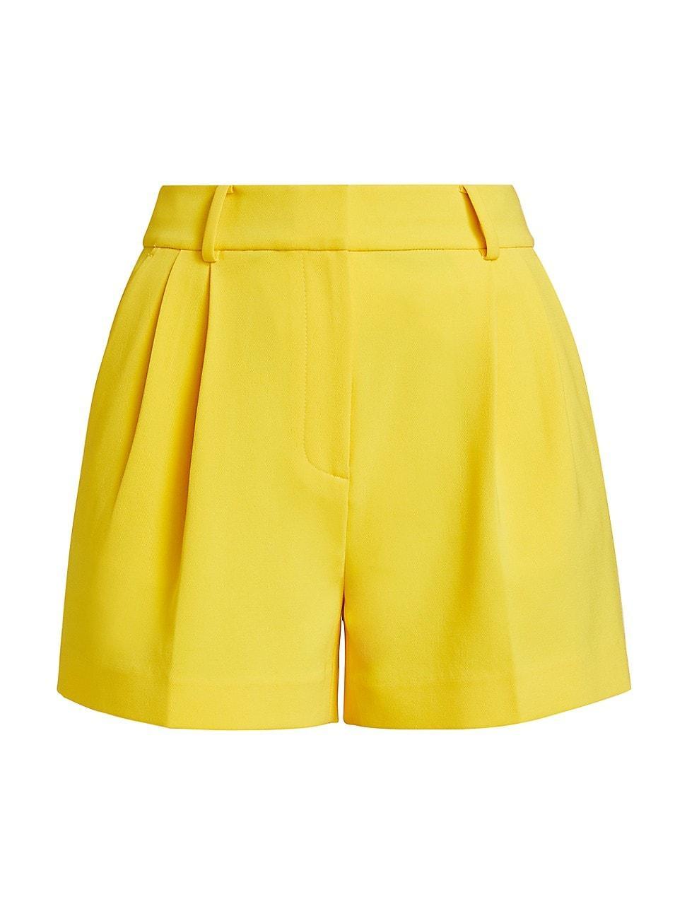 Womens High-Rise Pleated Shorts Product Image