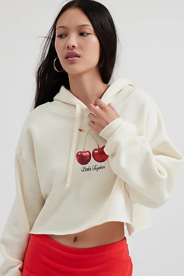 Project Social T Cherries Graphic Cropped Hoodie Sweatshirt Womens at Urban Outfitters Product Image