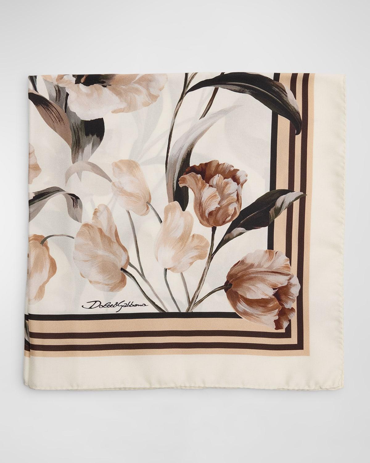 Mens Palermo-Print Silk Twill Foulard Scarf Product Image