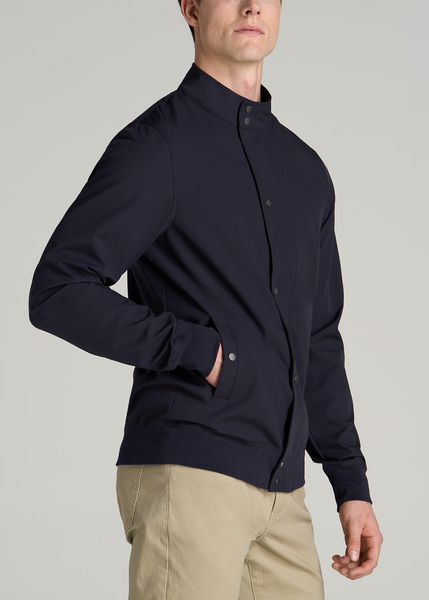 Motion Bomber Jacket for Tall Men in Deep Navy Male Product Image