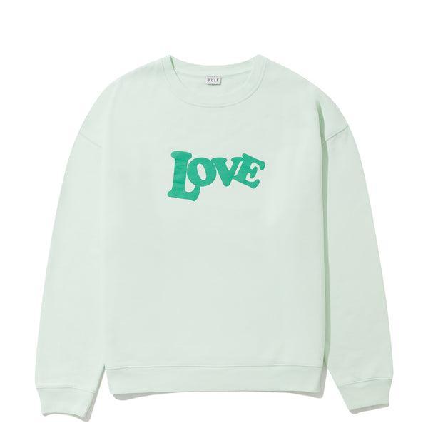 The Oversized 70's LOVE Sweatshirt - Mint Product Image