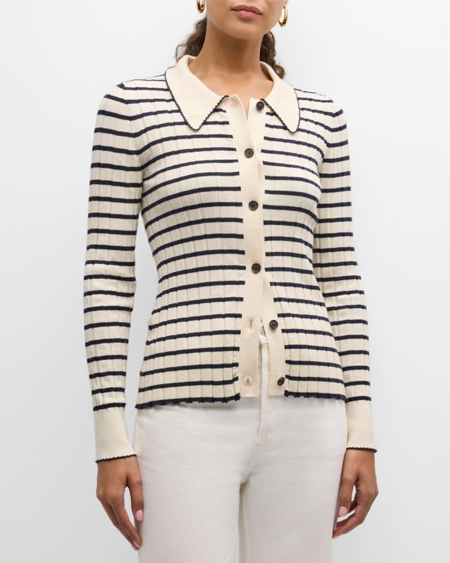 Aurelia Striped Rib-Knit Top Product Image