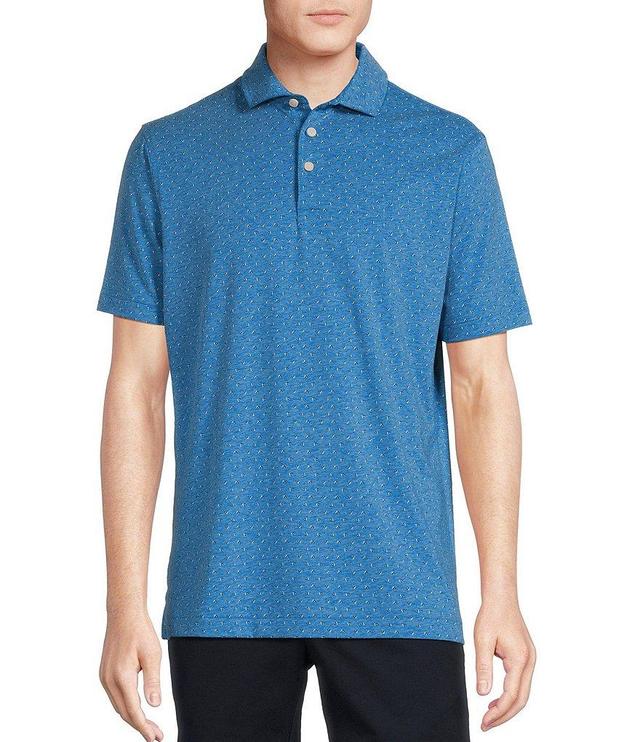 Cremieux Blue Label Lightweight Pique Printed Short Sleeve Polo Shirt Product Image