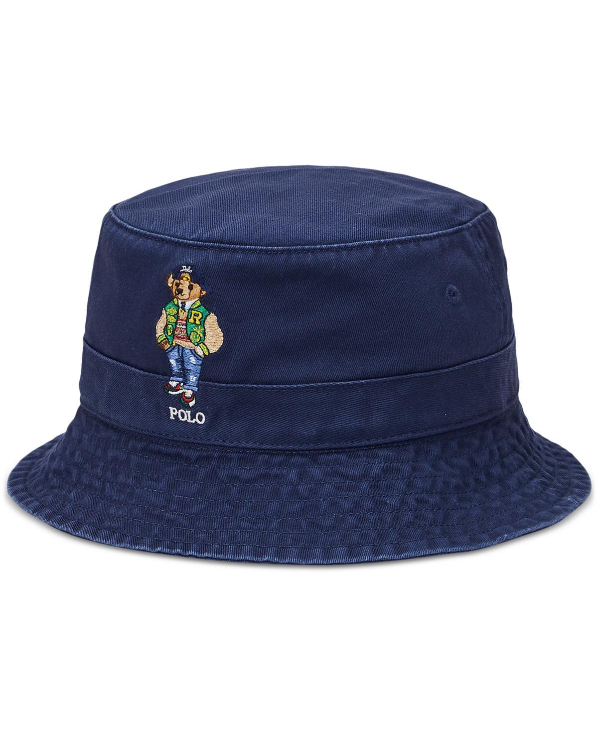 POLO RALPH LAUREN Men's Polo Bear Twill Bucket Hat In Newport Navy Product Image